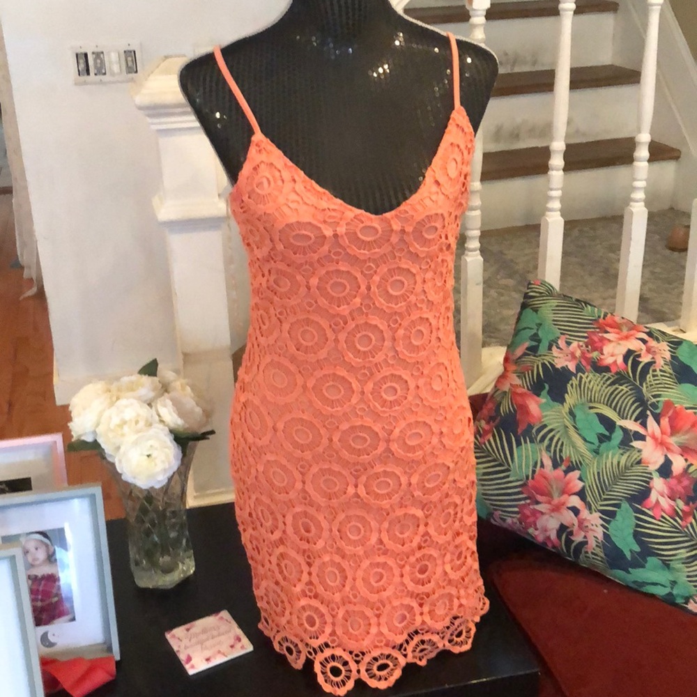 Strappy lace midi dress